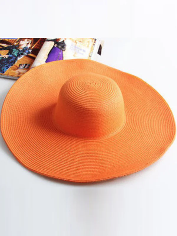 Simple Casual Vacation 10 Colors Wide Brim Hat - Image 13