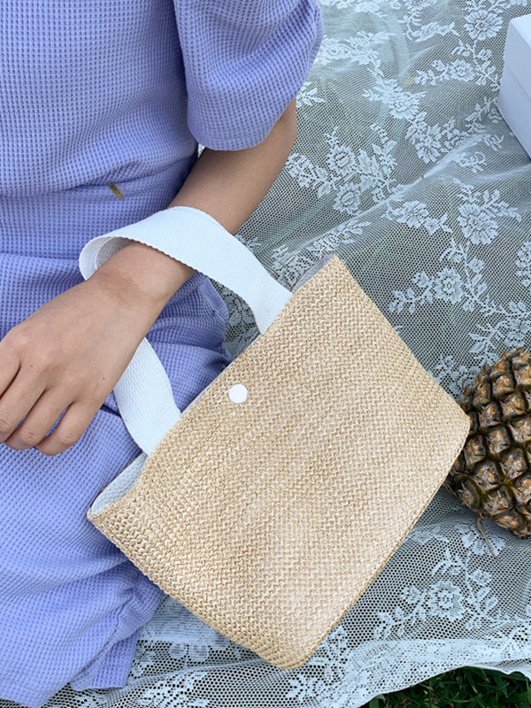 Simple Casual Vacation Weave Bag - Image 2