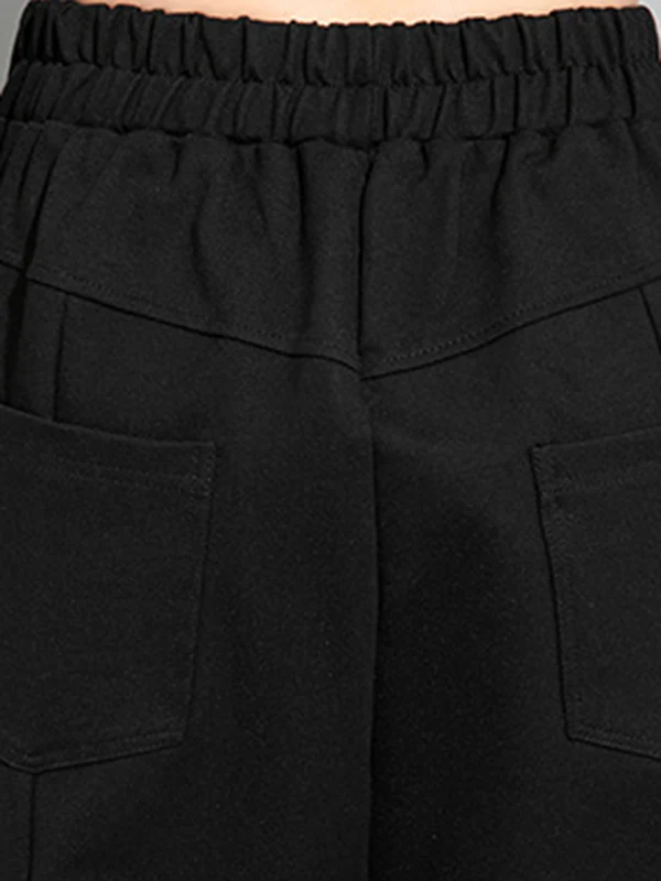 Simple Cool Loose Elasticity Solid Color Casual Harem Pants Bottoms - Image 10