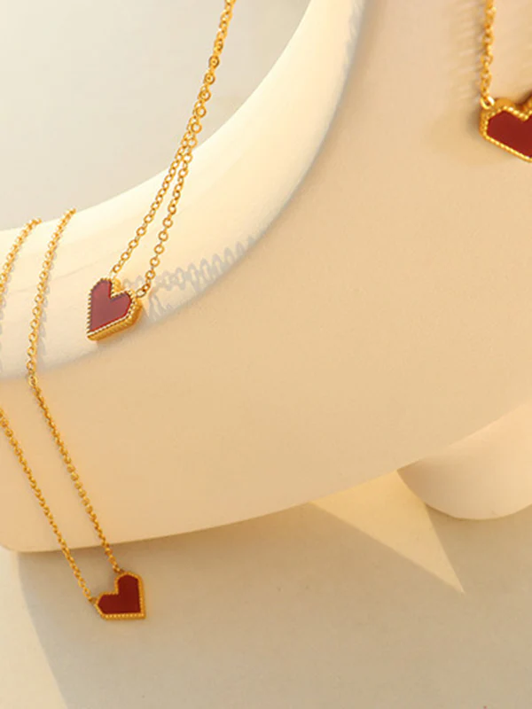 Simple  Geometric Heart Shape Necklaces Accessories - Image 10