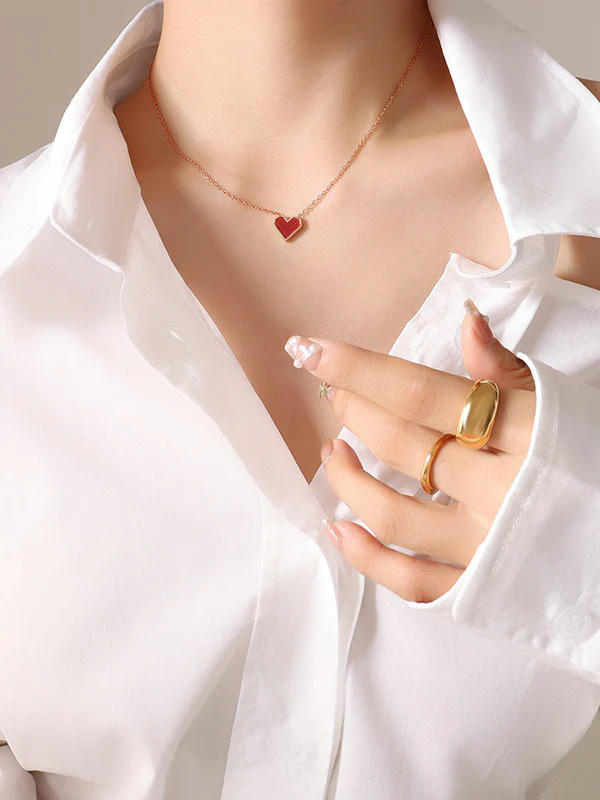 Simple  Geometric Heart Shape Necklaces Accessories - Image 3