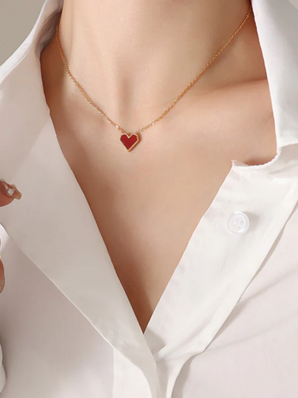 Simple  Geometric Heart Shape Necklaces Accessories - Image 4