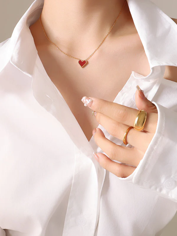 Simple  Geometric Heart Shape Necklaces Accessories - Image 6