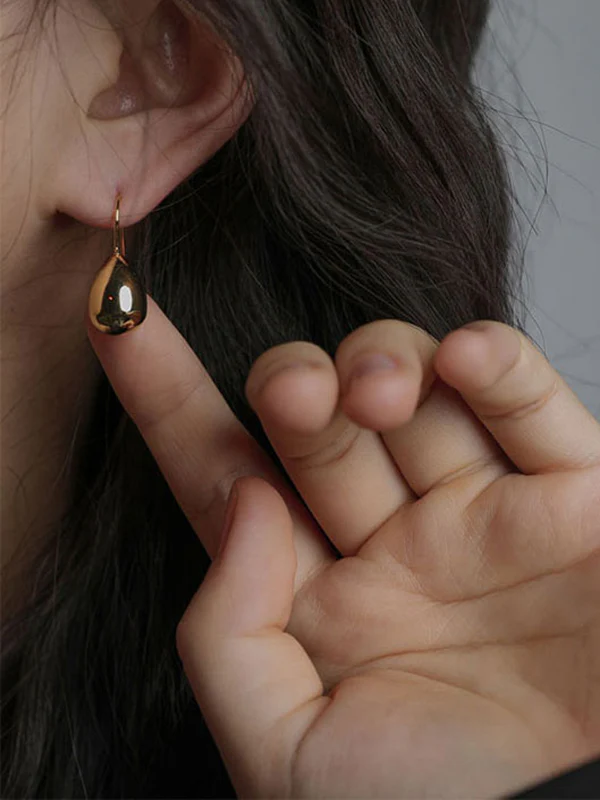 Simple Geometric Waterdrop Shape Earrings Accessories - Image 3