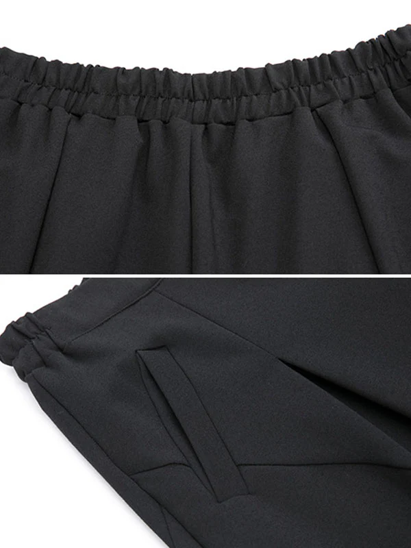 Simple Harem Pants Loose Elasticity Solid Color Casual Pants Bottoms - Image 10