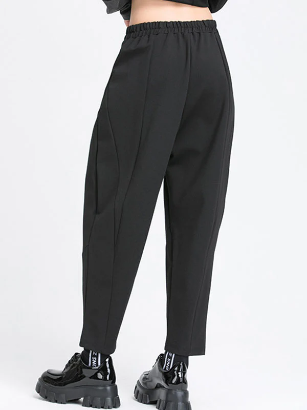 Simple Harem Pants Loose Elasticity Solid Color Casual Pants Bottoms - Image 4