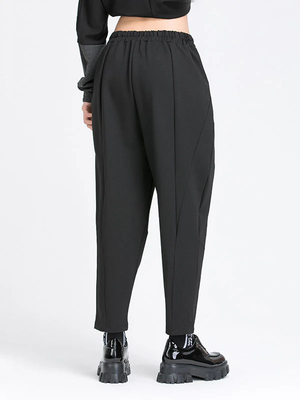 Simple Harem Pants Loose Elasticity Solid Color Casual Pants Bottoms - Image 5