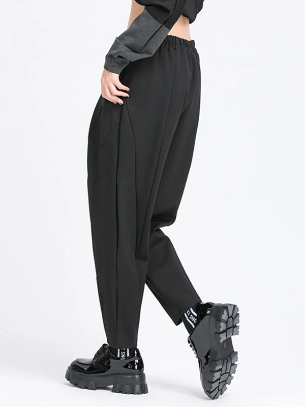 Simple Harem Pants Loose Elasticity Solid Color Casual Pants Bottoms - Image 6