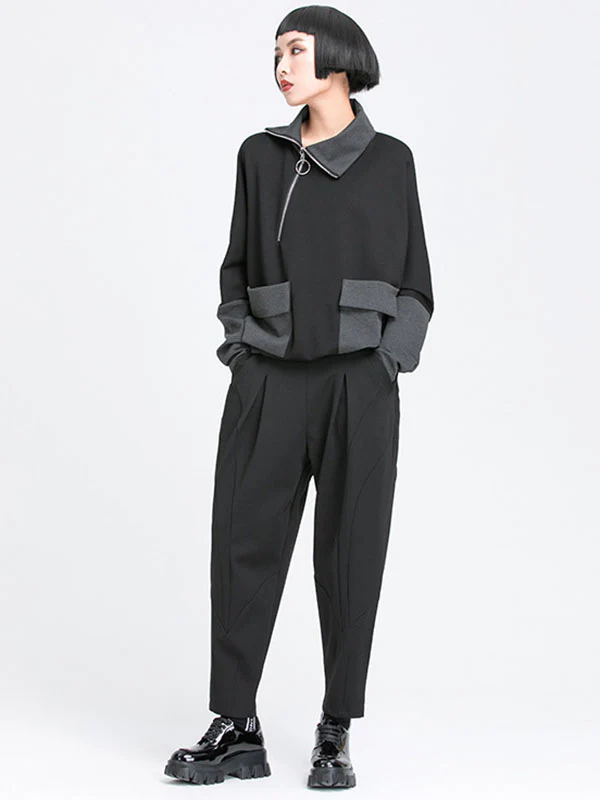 Simple Harem Pants Loose Elasticity Solid Color Casual Pants Bottoms - Image 7