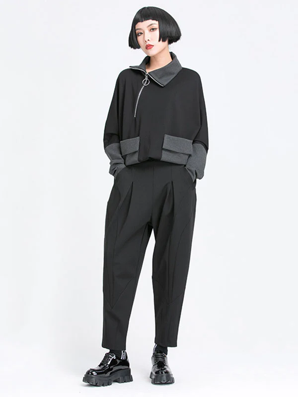 Simple Harem Pants Loose Elasticity Solid Color Casual Pants Bottoms - Image 8