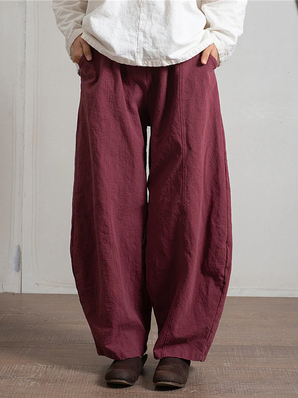 Simple High Waisted Solid Color Wide Leg Pants - Image 10