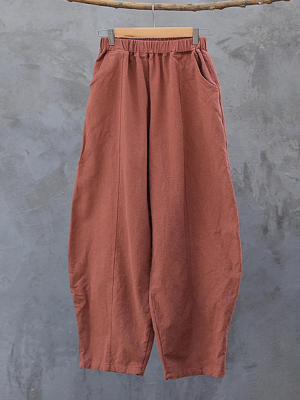 Simple High Waisted Solid Color Wide Leg Pants - Image 25