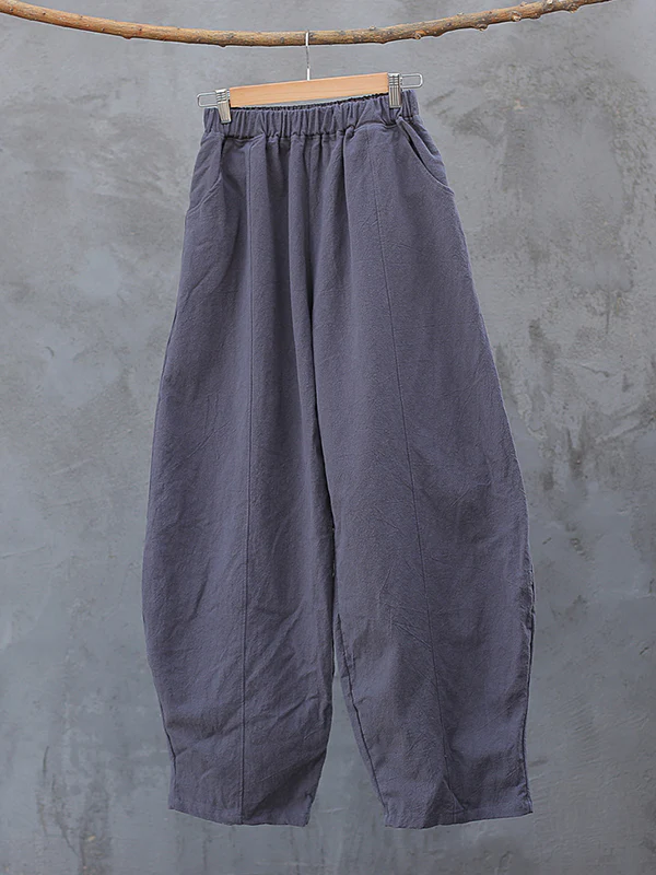 Simple High Waisted Solid Color Wide Leg Pants - Image 26