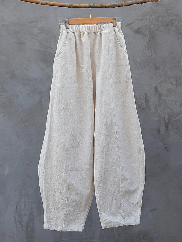 Simple High Waisted Solid Color Wide Leg Pants - Image 27