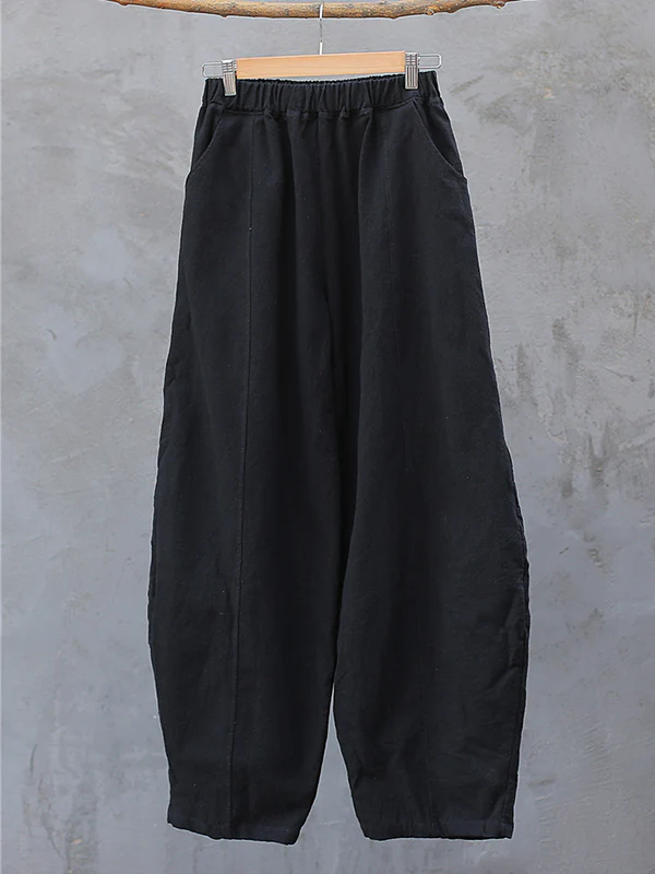 Simple High Waisted Solid Color Wide Leg Pants - Image 29