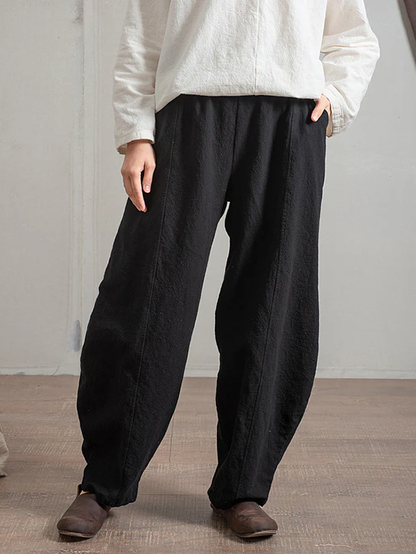 Simple High Waisted Solid Color Wide Leg Pants - Image 9