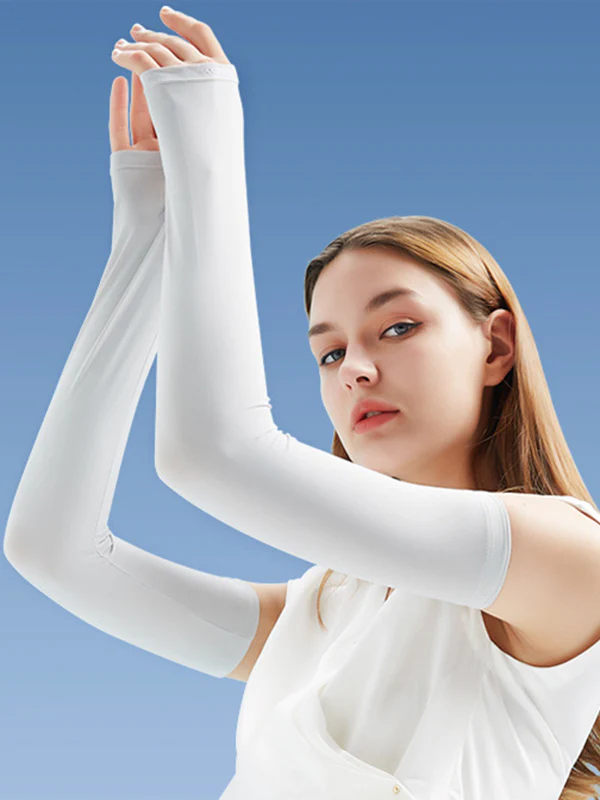 Simple Ice Silk Sun Protection Solid Color Sleevelet