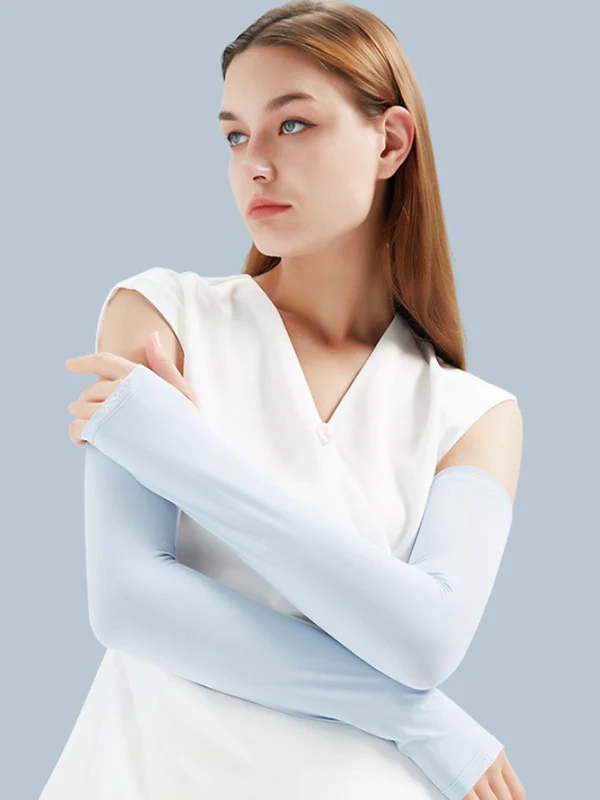 Simple Ice Silk Sun Protection Solid Color Sleevelet - Image 3