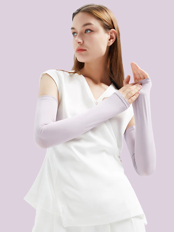 Simple Ice Silk Sun Protection Solid Color Sleevelet - Image 4