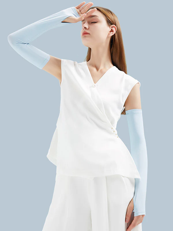 Simple Ice Silk Sun Protection Solid Color Sleevelet - Image 7