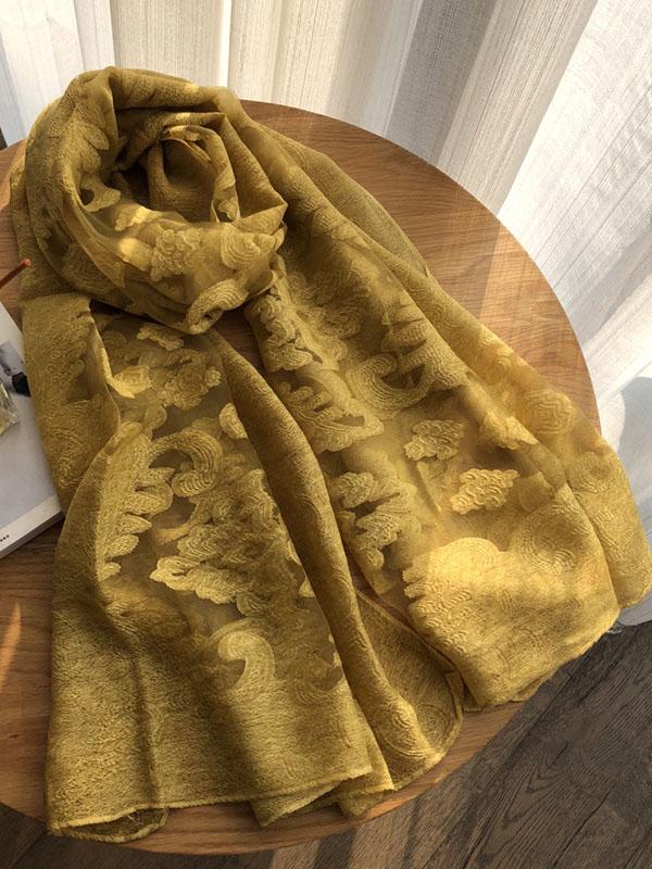 Simple Imitated Silk Fabric Shawl Scarf - Image 2