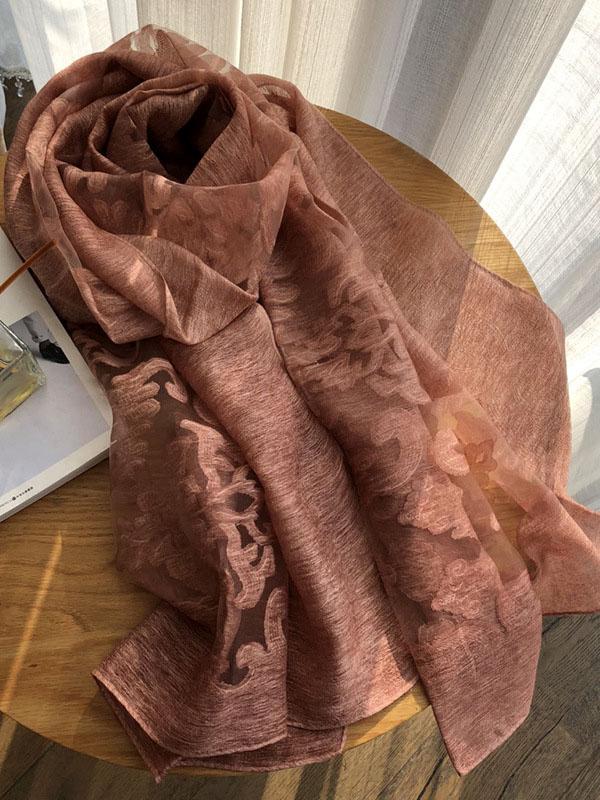 Simple Imitated Silk Fabric Shawl Scarf - Image 3