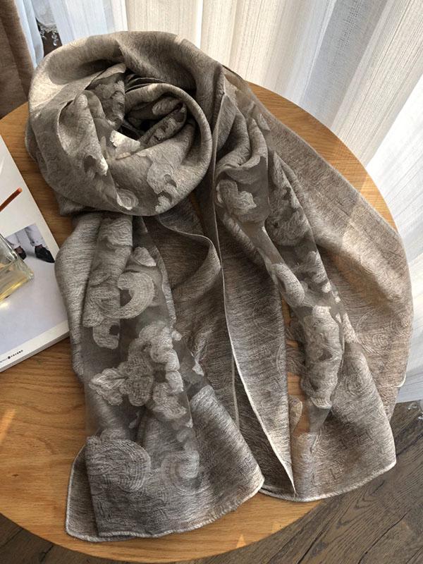 Simple Imitated Silk Fabric Shawl Scarf - Image 4