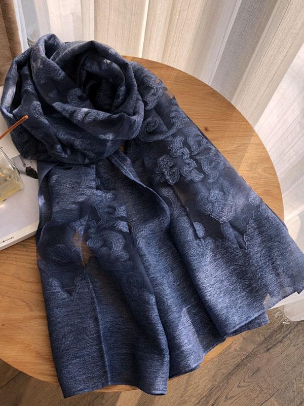 Simple Imitated Silk Fabric Shawl Scarf - Image 5