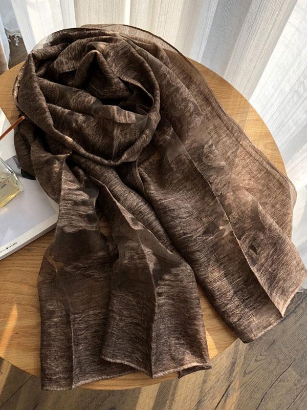Simple Imitated Silk Fabric Shawl Scarf - Image 6