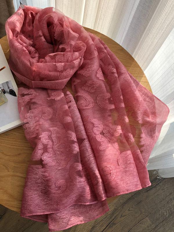 Simple Imitated Silk Fabric Shawl Scarf - Image 7