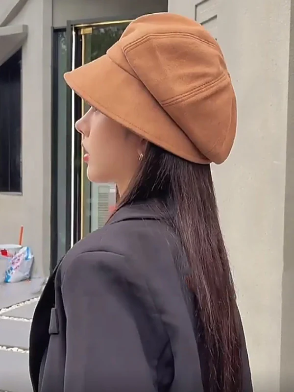 Simple Keep Warm Solid Color Fisherman Hat - Image 4