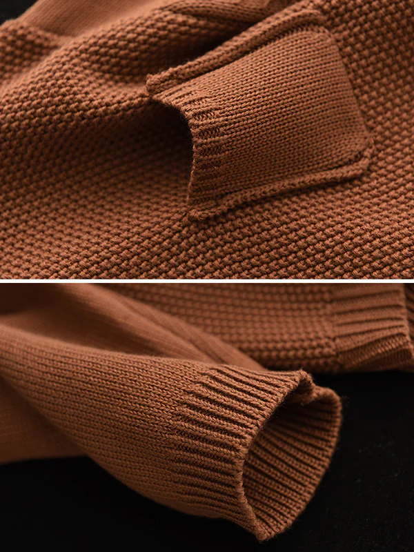 Simple Loose Long Sleeves Buttoned Solid Color Round-Neck Cardigan Tops - Image 15