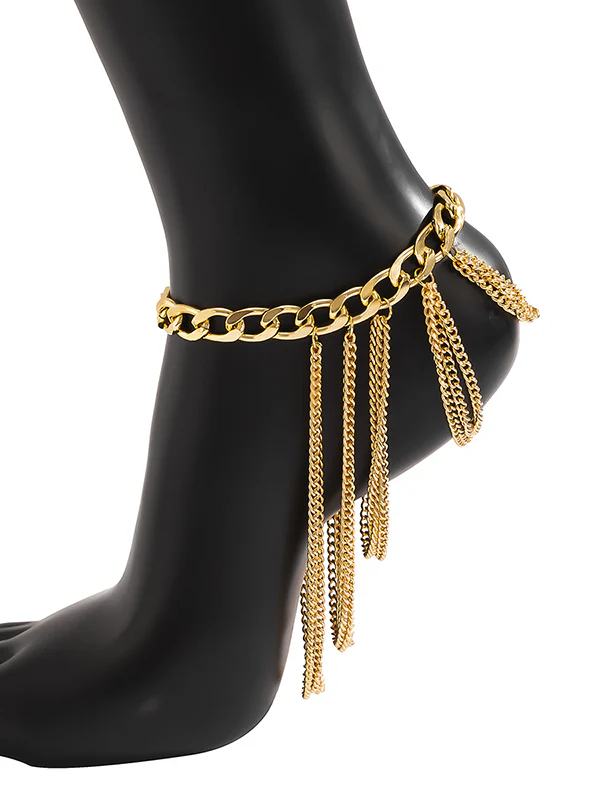 Simple Multi-Layered Tassels Chains Anklets - Image 10