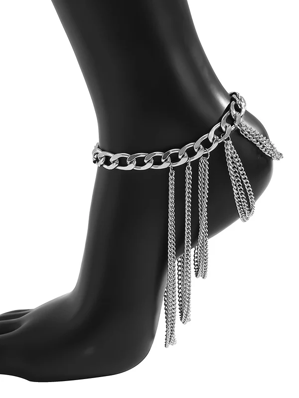 Simple Multi-Layered Tassels Chains Anklets - Image 11