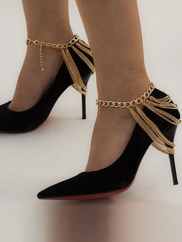 Simple Multi-Layered Tassels Chains Anklets - Image 3