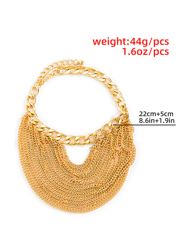 Simple Multi-Layered Tassels Chains Anklets - Image 4