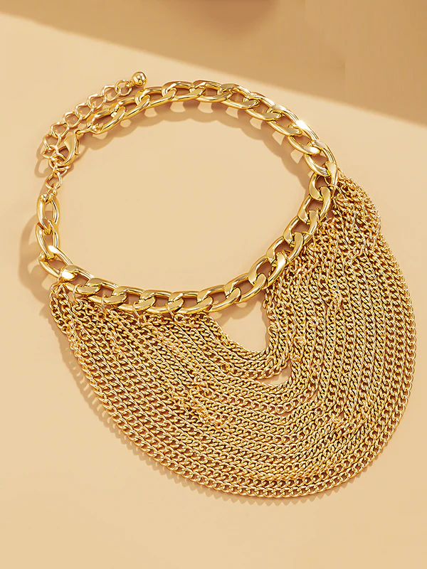 Simple Multi-Layered Tassels Chains Anklets - Image 5
