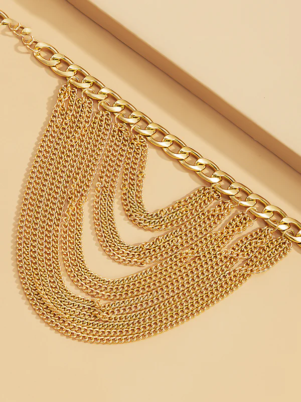 Simple Multi-Layered Tassels Chains Anklets - Image 6