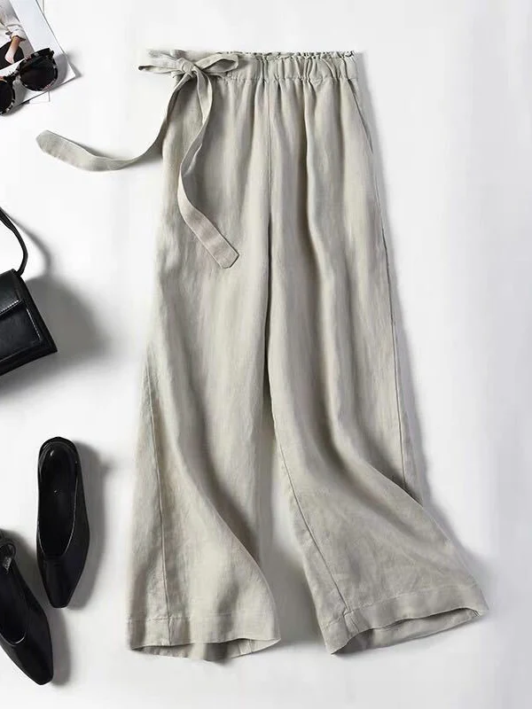 Loose Wide Leg Solid Color Pants