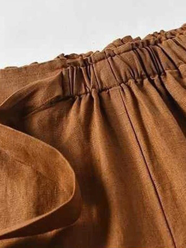 Loose Wide Leg Solid Color Pants - Image 7