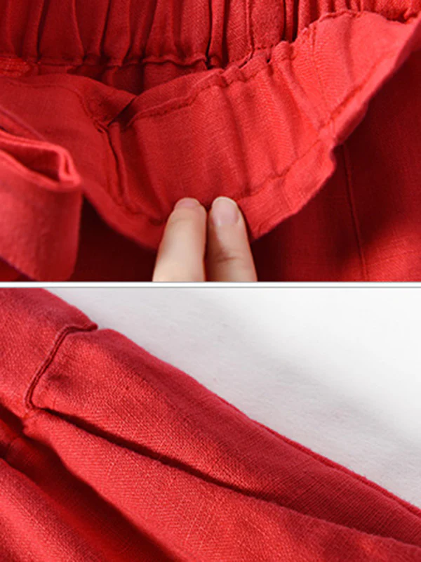 Loose Wide Leg Solid Color Pants - Image 9