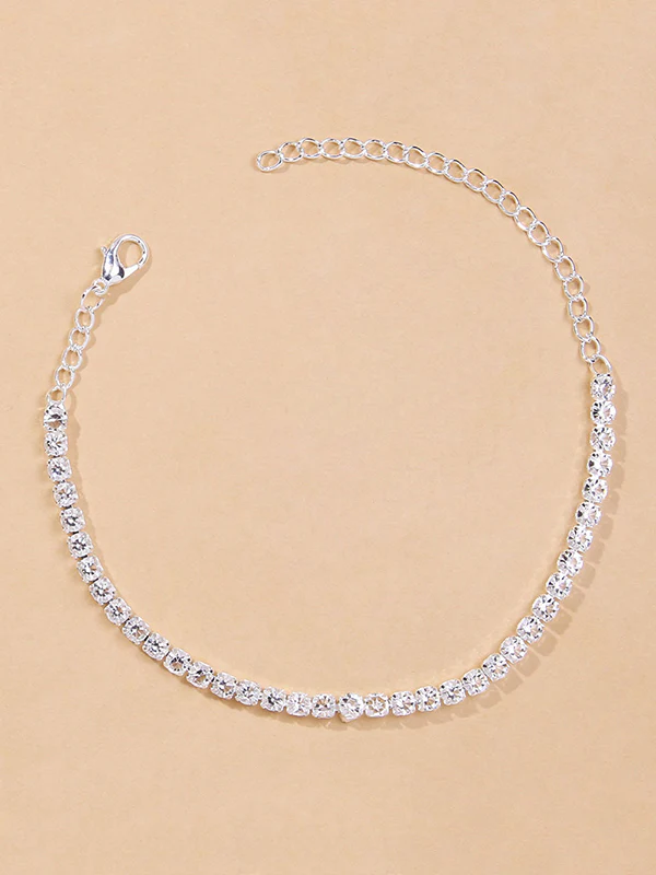 Simple Shiny Rhinestone Footchain - Image 4