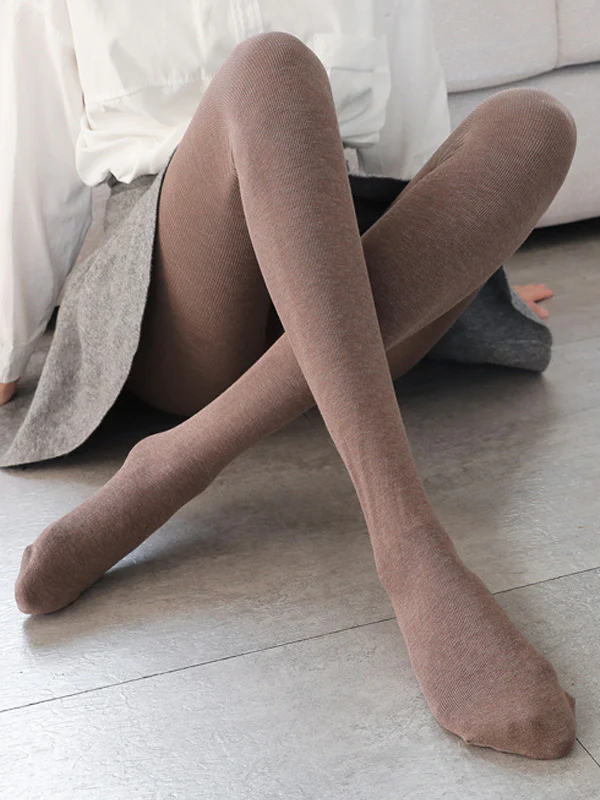 Simple Skinny Leg Keep Warm Solid Color Velvet Thermal Pants Bottoms - Image 13