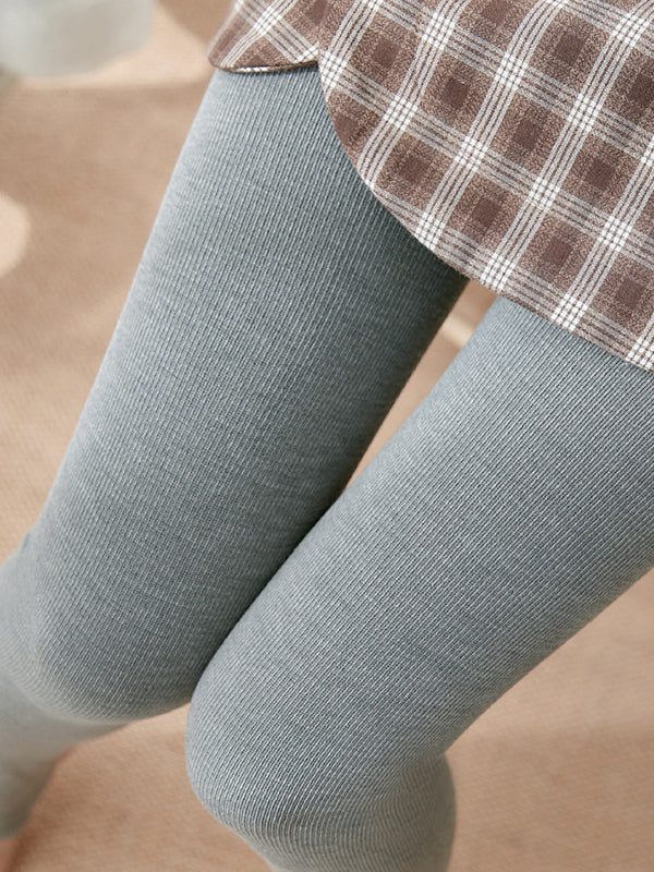 Simple Skinny Leg Keep Warm Solid Color Velvet Thermal Pants Bottoms - Image 5