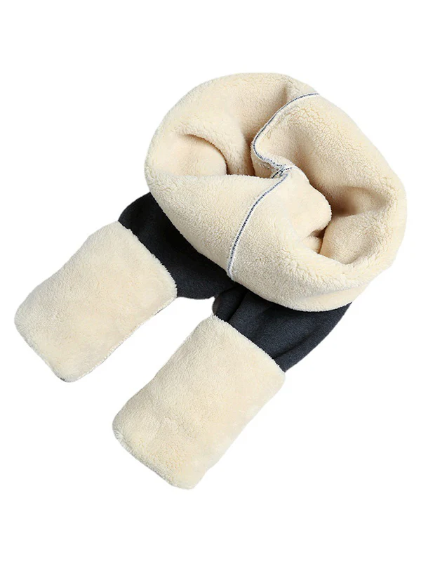 Simple Skinny Leg Keep Warm Solid Color With Velvet Leggings - Image 15