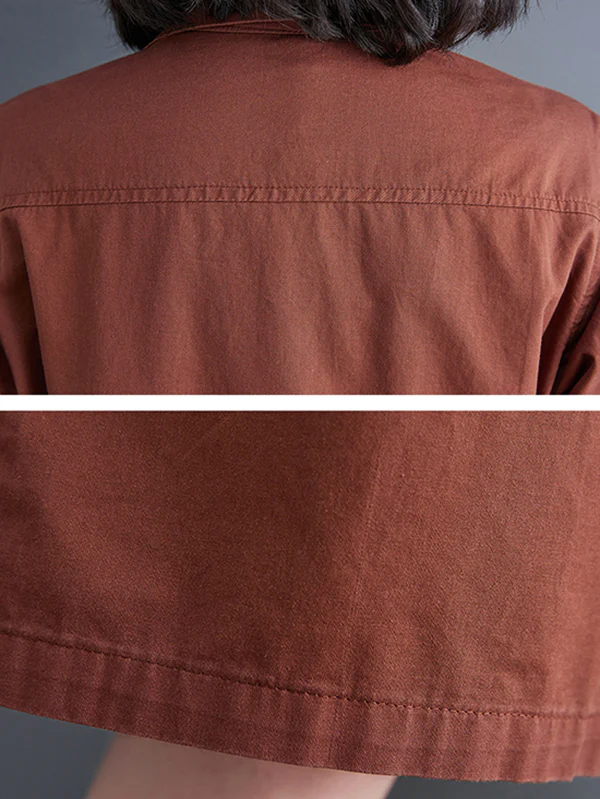 Simple Solid Color Lapel Short Sleeve Jumpsuits - Image 14