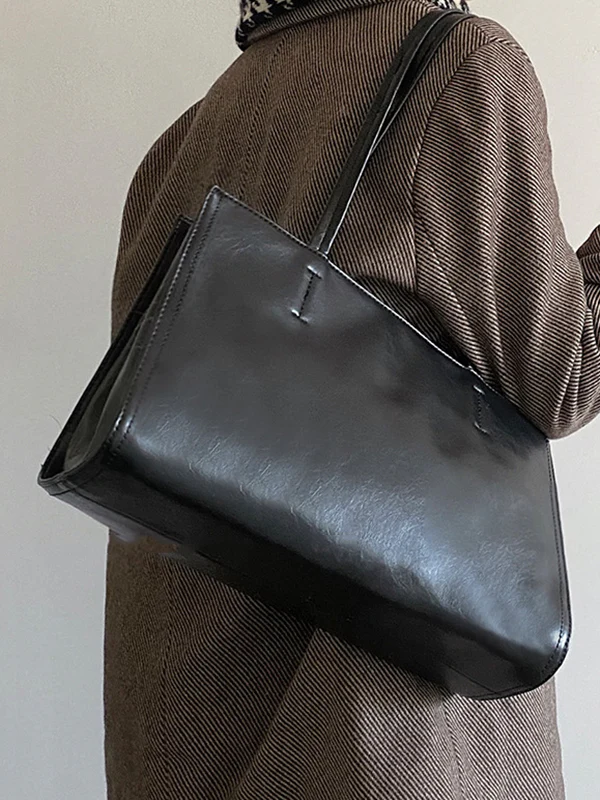 Simple Solid Color PU Bags Accessories - Image 5