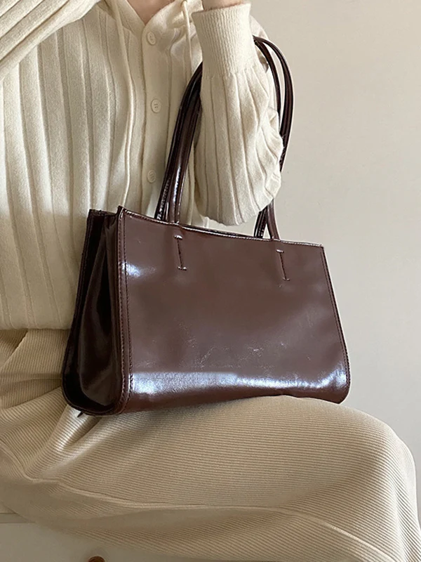 Simple Solid Color PU Bags Accessories - Image 6