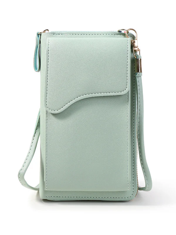 Simple Solid Color PU Sling Bag Shoulder Bag - Image 10