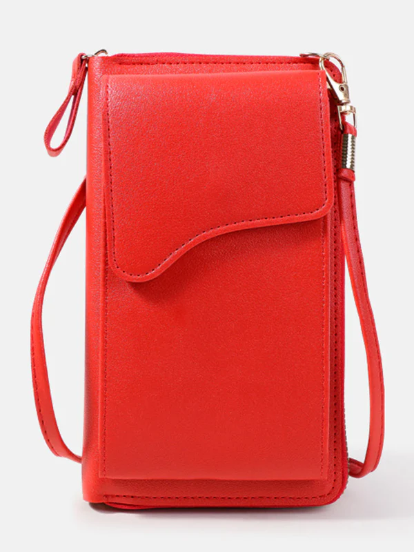 Simple Solid Color PU Sling Bag Shoulder Bag - Image 11